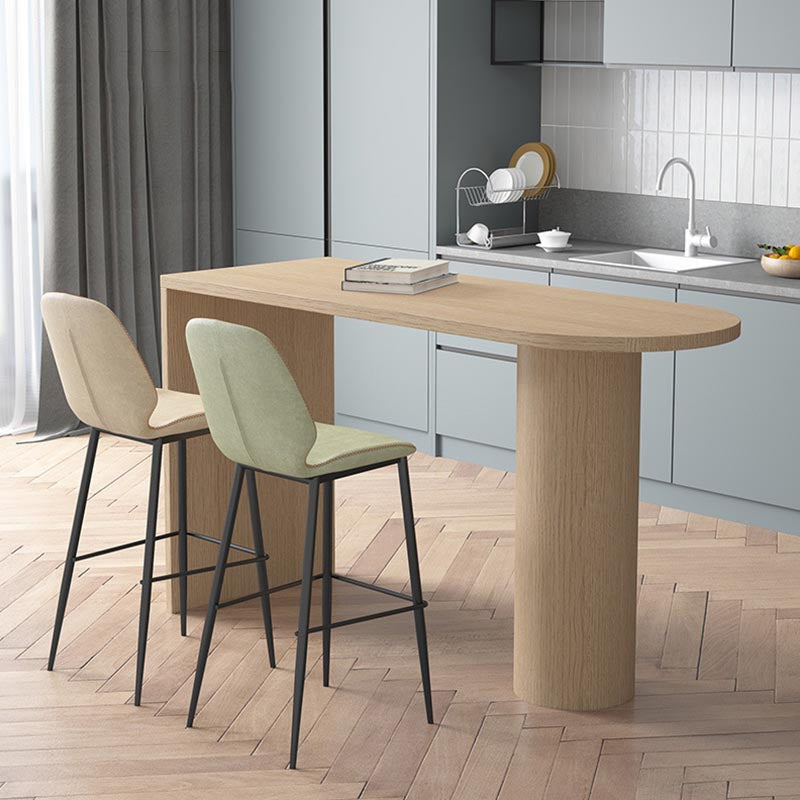 Modern Bar Table Set 1/3 Pieces Pine Wood Counter Table with High Stools for Balcony