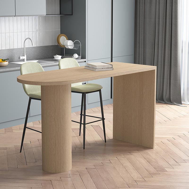 Modern Bar Table Set 1/3 Pieces Pine Wood Counter Table with High Stools for Balcony