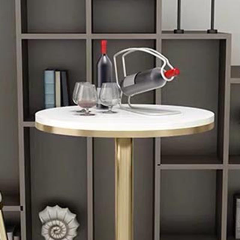 Glam Bar Table Set 1/3/5 Pieces Round Stone Counter Table with High Stools for Dining Room