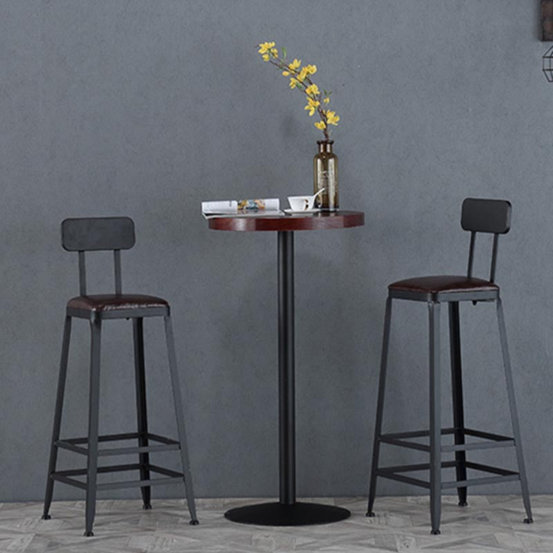 Industrial Bar Table Set 1/3/5 Pieces Round Pine Wood Counter Table with Stools for Bar