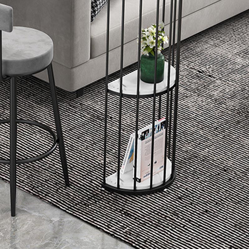 Modern 1/3 Pieces Bar Table Set Stone Counter Table with High Stools for Milk Tea Shop