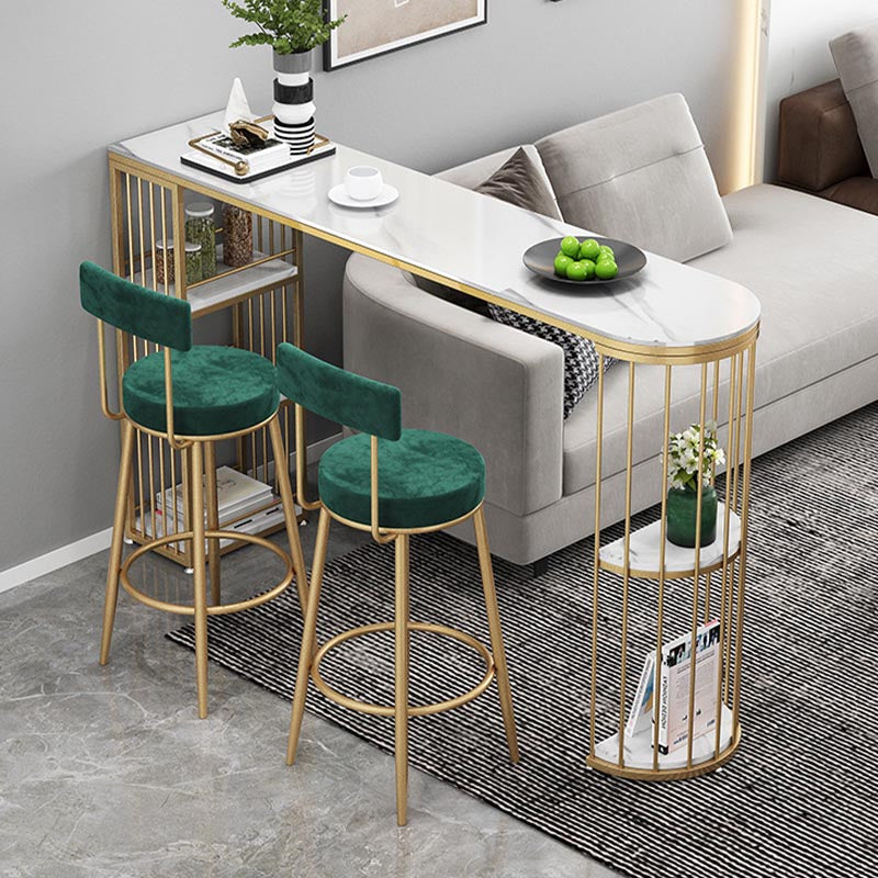 Modern 1/3 Pieces Bar Table Set Stone Counter Table with High Stools for Milk Tea Shop