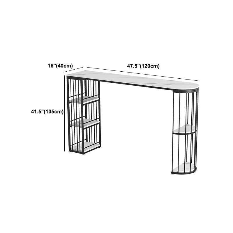 Modern 1/3 Pieces Bar Table Set Stone Counter Table with High Stools for Milk Tea Shop