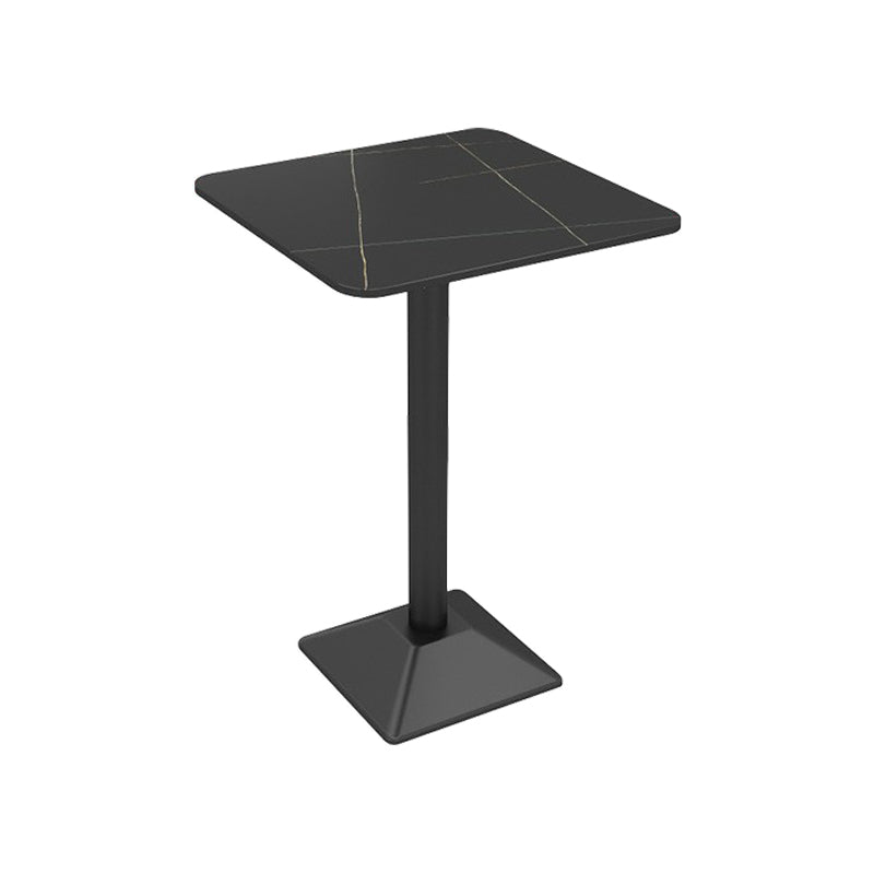 1/2/3 Pieces Industrial Black Bar Table Set Round Bistro Set with Solid Back Stools