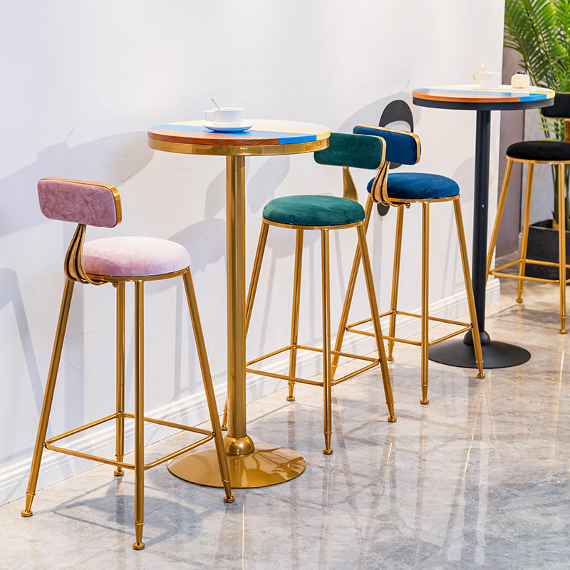 Solid Wood Bar Table Set Glam Round 1/3 Pieces Counter Table for Dining Room