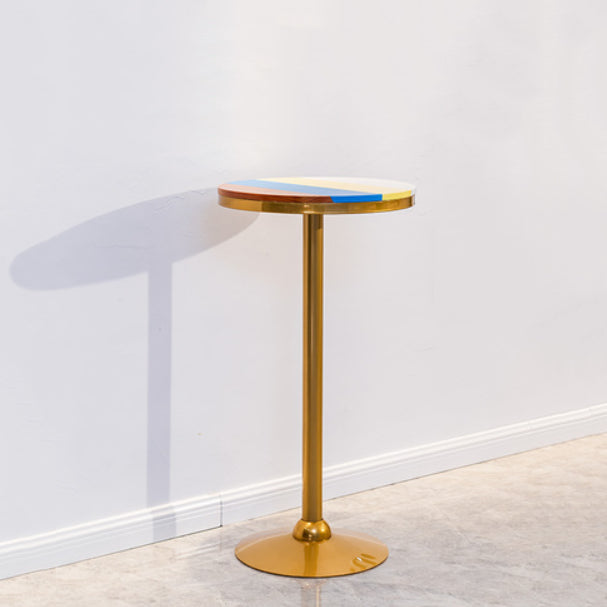 Solid Wood Bar Table Set Glam Round 1/3 Pieces Counter Table for Dining Room