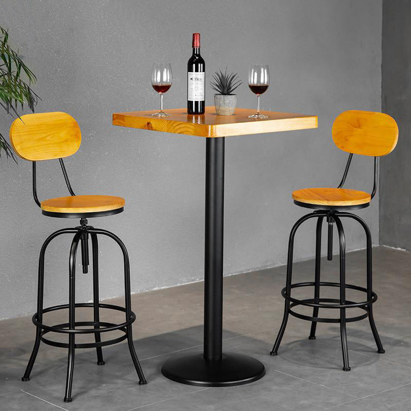 1/2/3 Pieces Industrial Style Round Bar Table Set Solid Wood Bistro Set