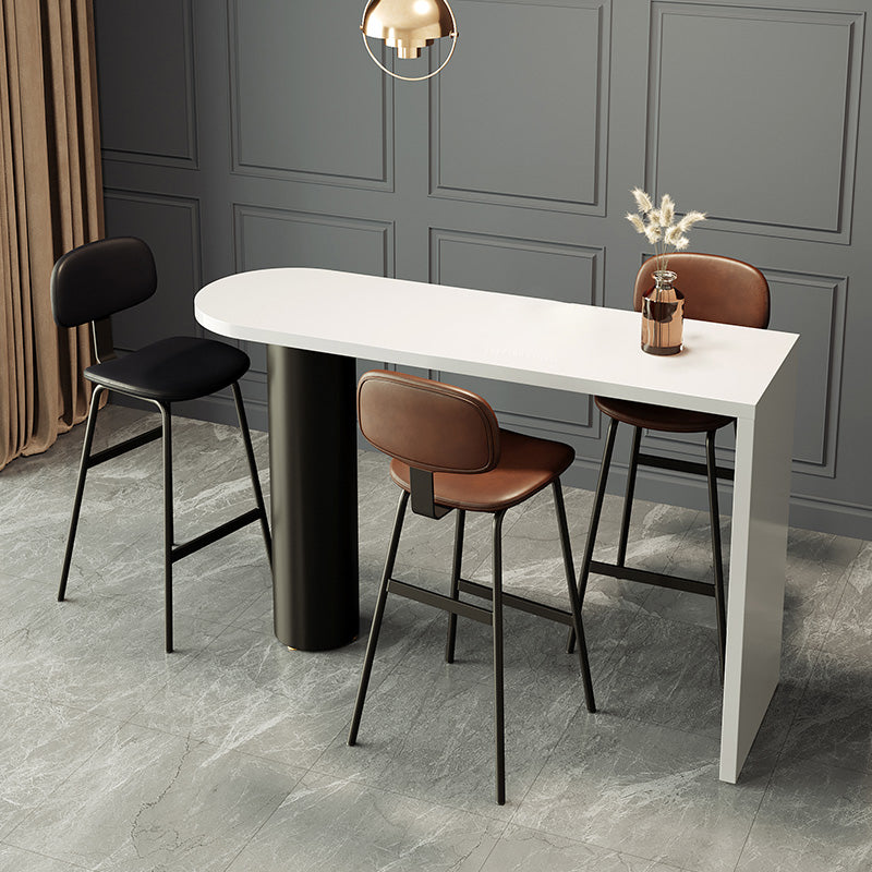 Modern Solid Wood Pub Table Set 1/3/4 Pieces Bar Table with Metal Stools