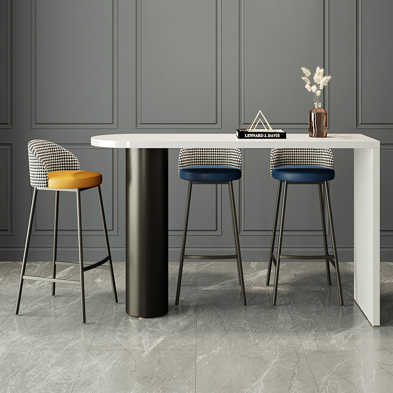 Modern Solid Wood Pub Table Set 1/3/4 Pieces Bar Table with Metal Stools