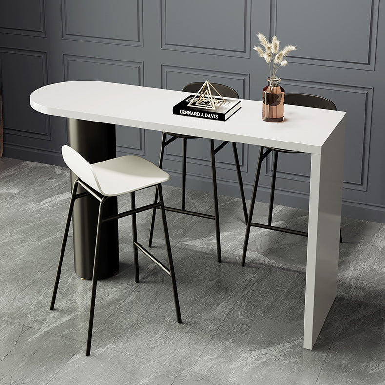 Modern Solid Wood Pub Table Set 1/3/4 Pieces Bar Table with Metal Stools