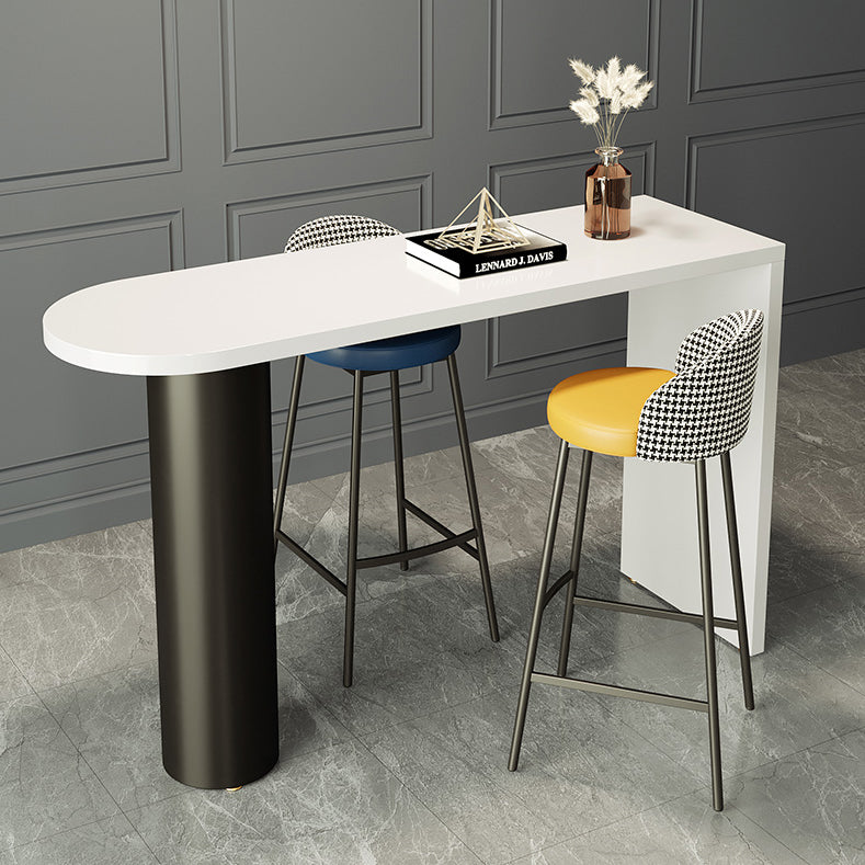 Modern Solid Wood Pub Table Set 1/3/4 Pieces Bar Table with Metal Stools