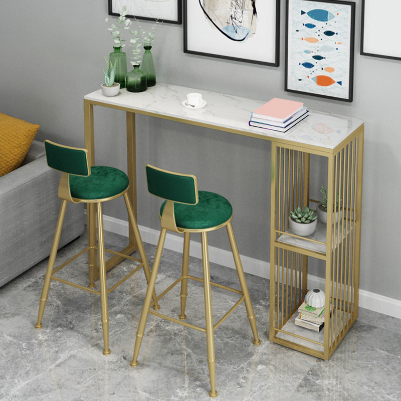 1/3/5 Pieces Bar Table Set Glam Rectangular Table and Stool Set