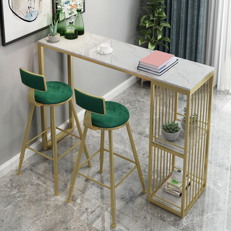 1/3/5 Pieces Bar Table Set Glam Rectangular Table and Stool Set