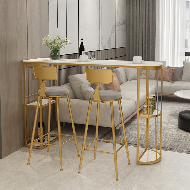 Glam Style Fixed Bar Table 1/2/3 Pieces Stone Counter Table for Dining Room