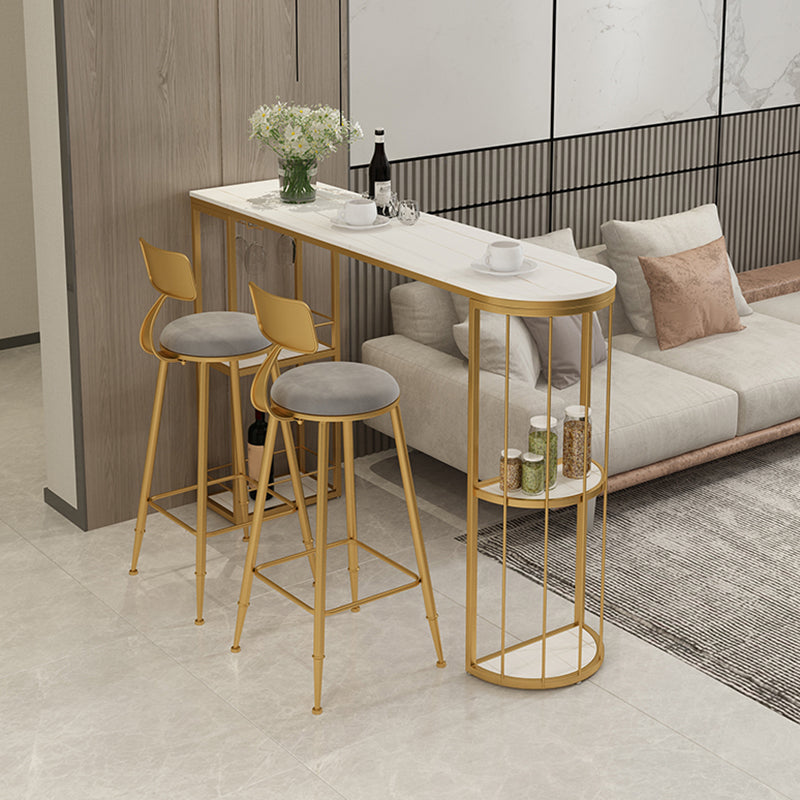 Glam Style Fixed Bar Table 1/2/3 Pieces Stone Counter Table for Dining Room