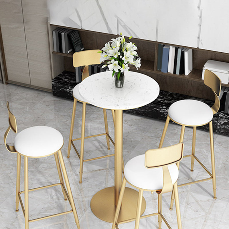 Glam Bar Pub Table Set 1/2/3/5 Pieces Bar Table and Stools for Living Room