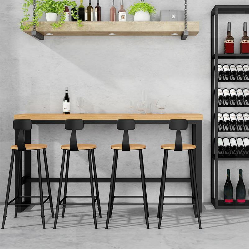 1/5/9 Pieces Pine Wood Top Bar Table Set Industrial Rectangle Pub Table Set