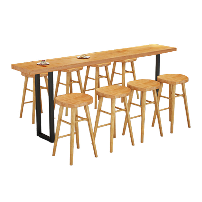 1/2/4/7/9 Pieces Industrial Rectangular Pub Table Set Wooden Counter Table Set