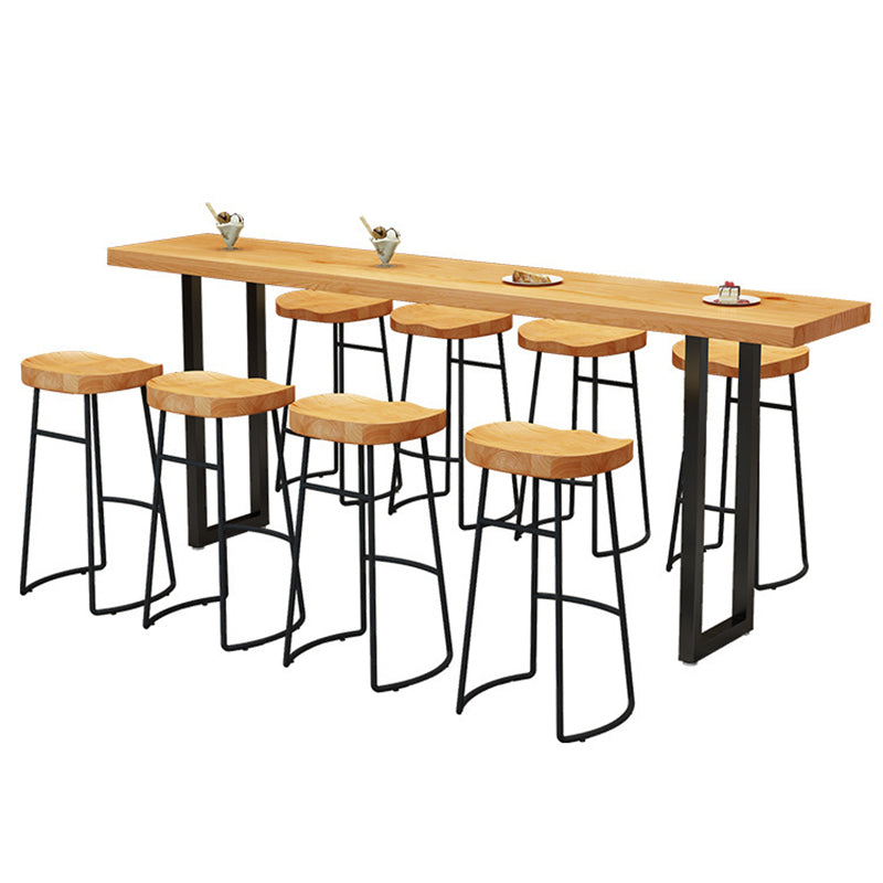 1/2/4/7/9 Pieces Industrial Rectangular Pub Table Set Wooden Counter Table Set