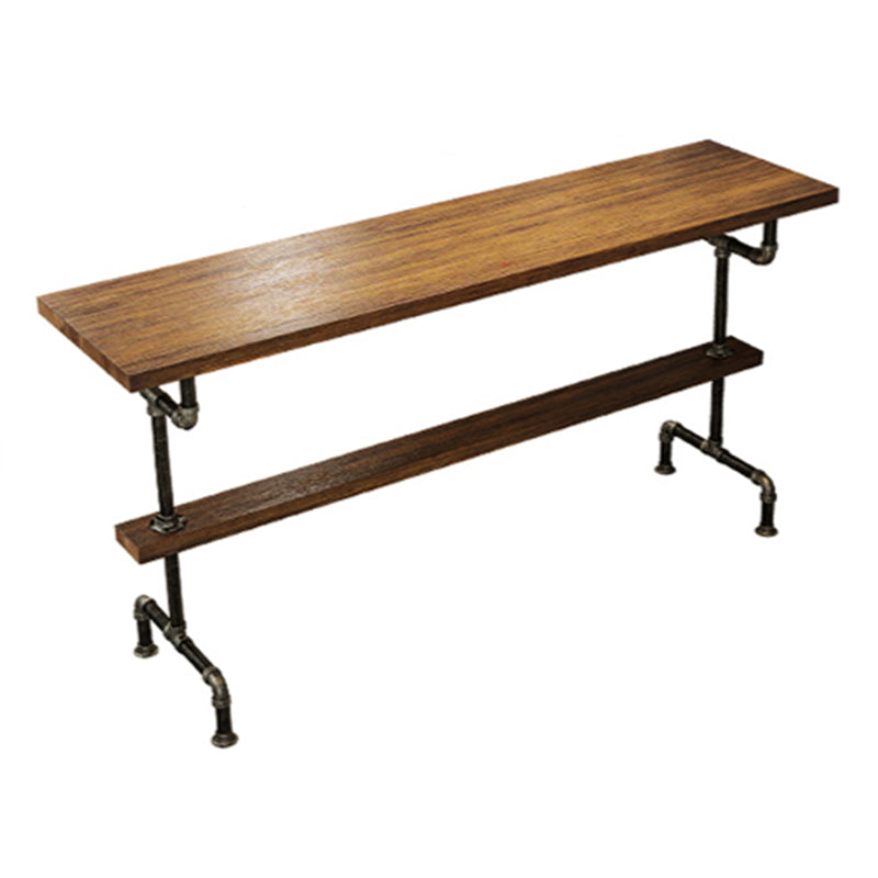 1/5/7/9 Pieces Industrial Rectangular Pub Table Set Wooden Counter Table with High Stools