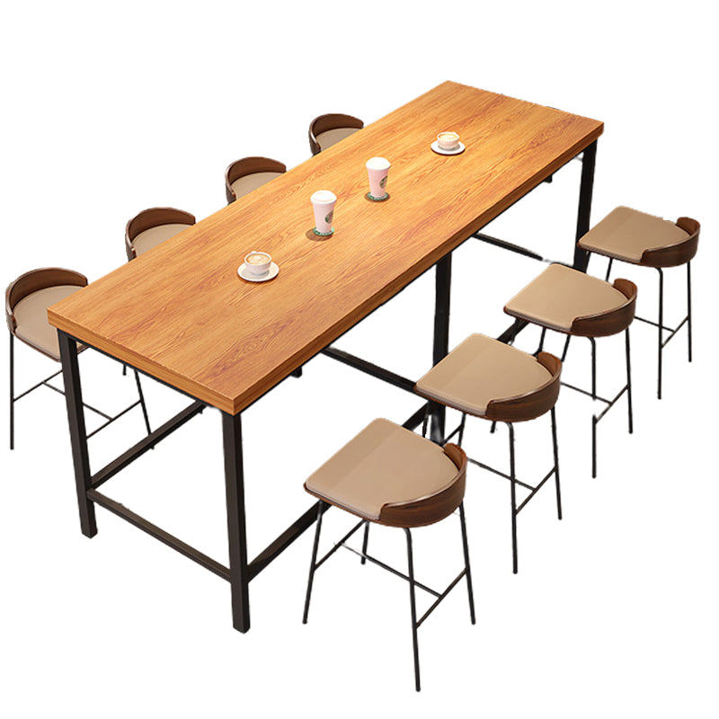 1/5/9 Pieces Modern Wood Bar Table Set Counter Table with Upholstered Stools