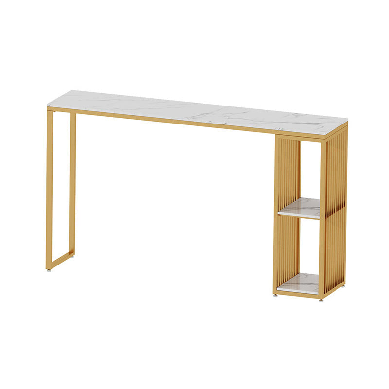 Glam Style Fixed Bar Table 1/2/3 Pieces Faux Marble Rectangle Counter Table