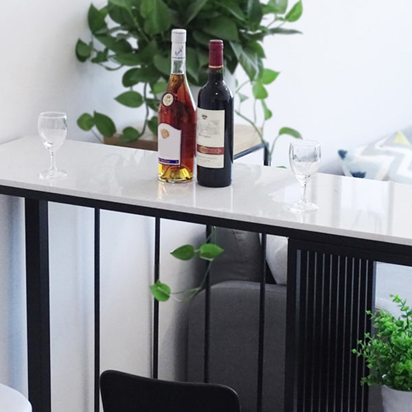 Glam Style Fixed Bar Table 1/2/3 Pieces Faux Marble Rectangle Counter Table