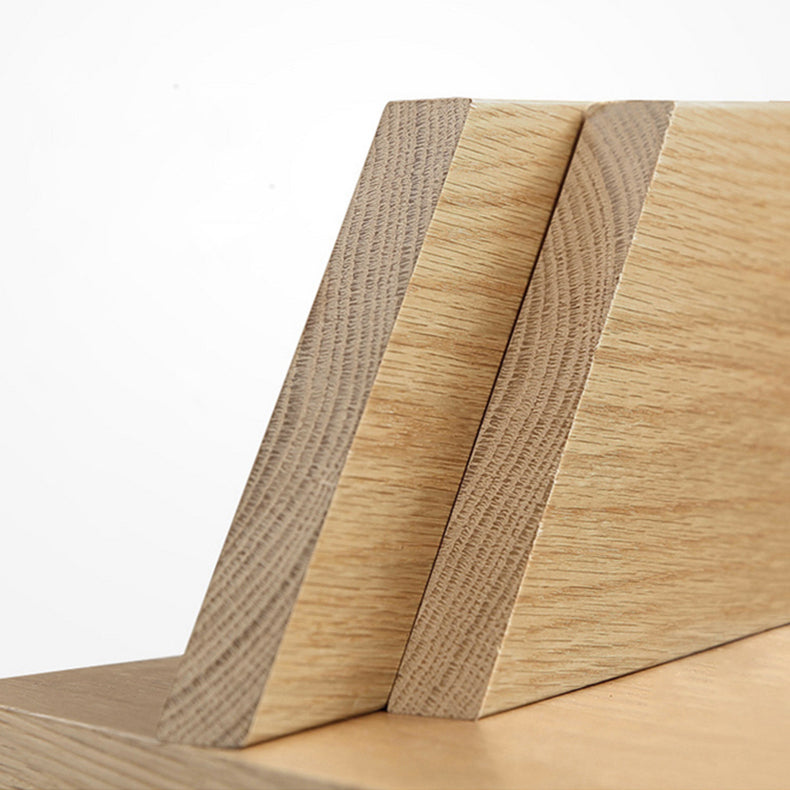 Natural Bar Table Set 1/4 Pieces Rectangle Solid Wood Counter Table Set