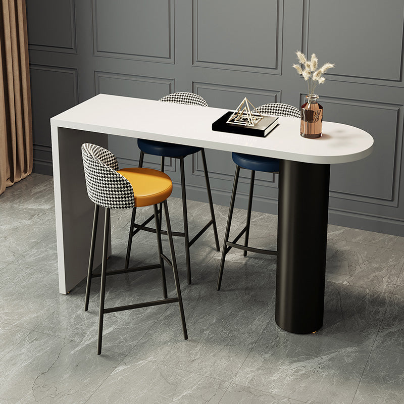 Modern Free Form Pub Table Set 1/3/4 Pieces Solid Wood Top Bar Table Set