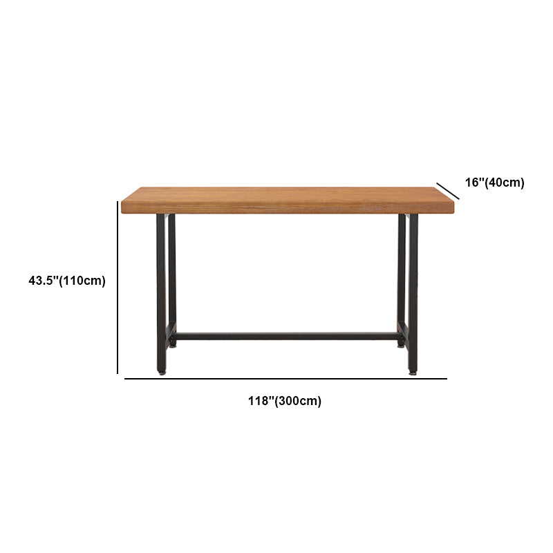 Industrial Rectangle Bar Table Set 1/6 Pieces Solid Wood Fixed Counter Table