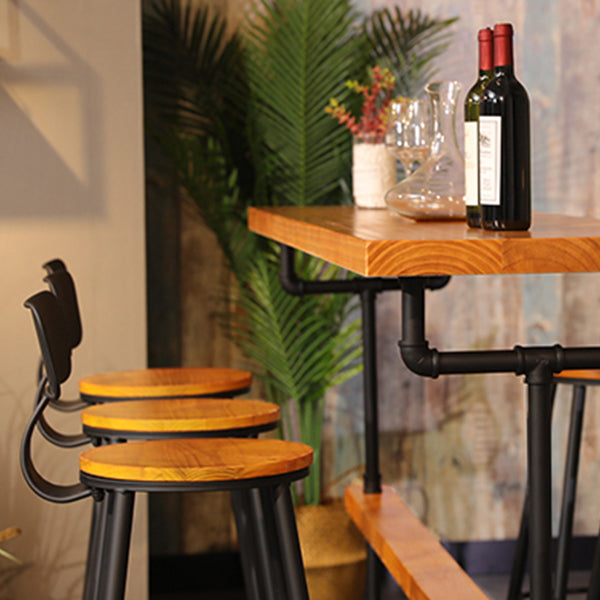 Solid Wood Bar Table Set Modern Rectangle 1/2/7 Pieces Counter Table