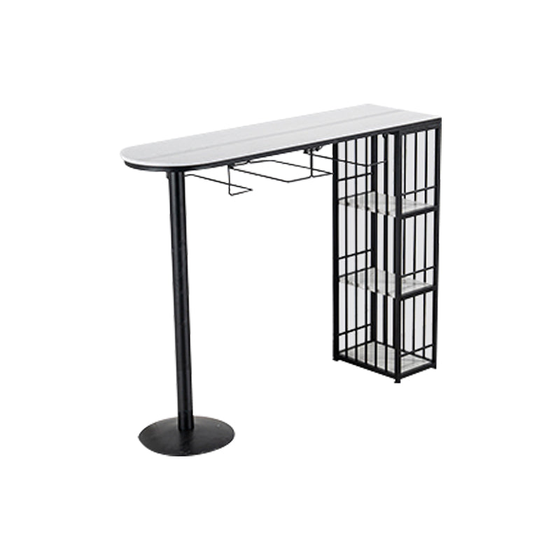 Glam Style Bar Table 1/3 Pieces Faux Marble Counter Table with Upholstered Stools