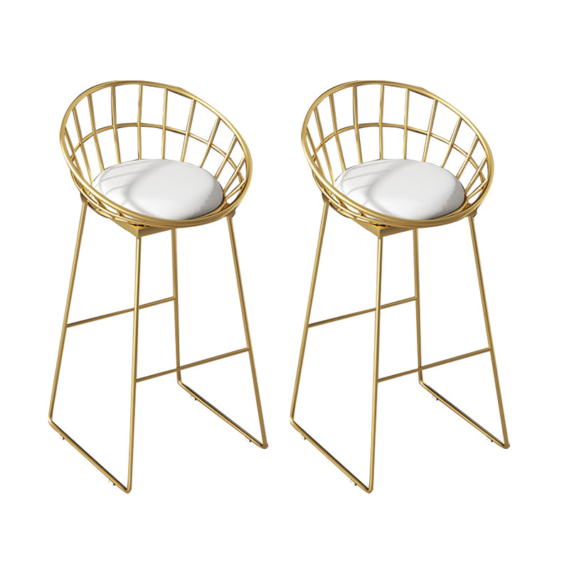 Industrial Round Bar Table Set 1/2/3/4 Pieces Gold Iron Bistro Set with Footrest