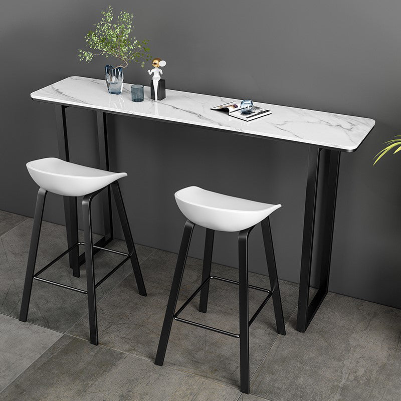 Industrial Rectangle Bar Table Set 1/2/3/5 Pieces Stone Counter Table for Indoor