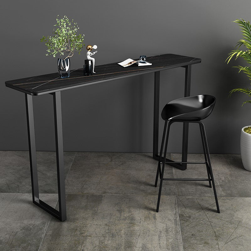 Industrial Rectangle Bar Table Set 1/2/3/5 Pieces Stone Counter Table for Indoor