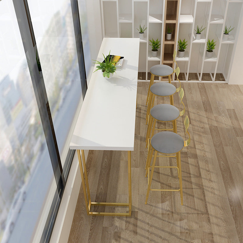 1/2/5 Pieces Luxurious Rectangle Pub Table Set Wooden Counter Table with High Stools