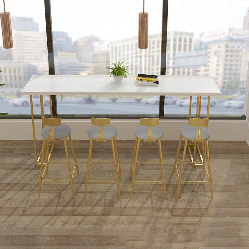 1/2/5 Pieces Luxurious Rectangle Pub Table Set Wooden Counter Table with High Stools