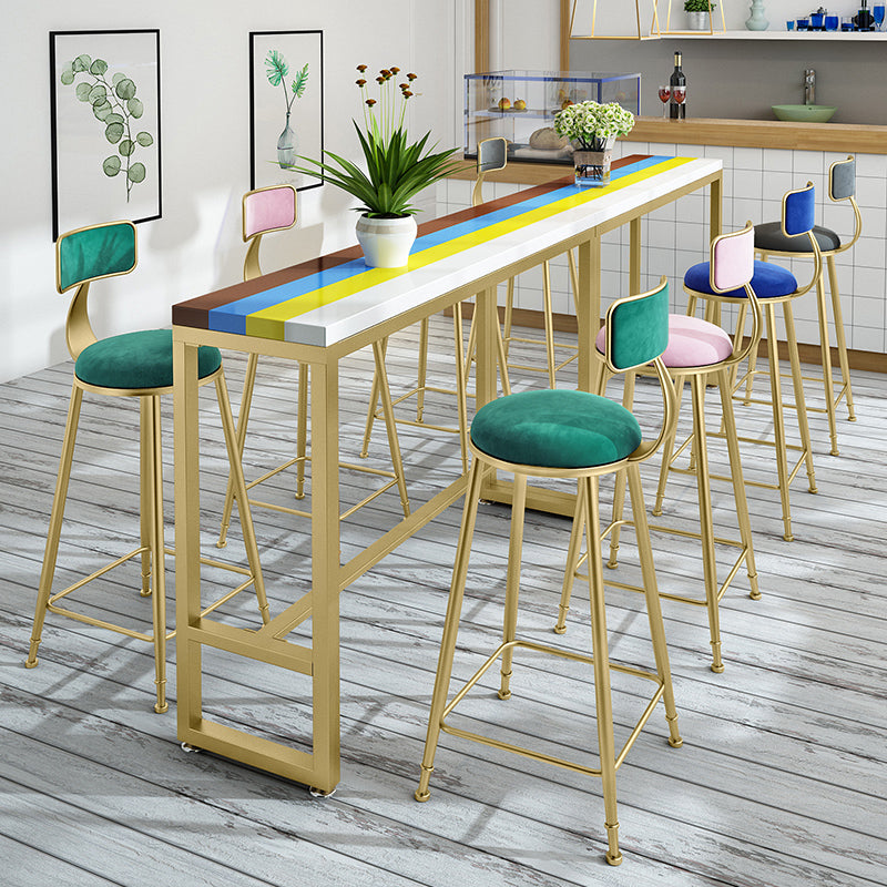 Glam Rectangle Bar Table Set 1/3 Pieces Counter Table for Dining Room