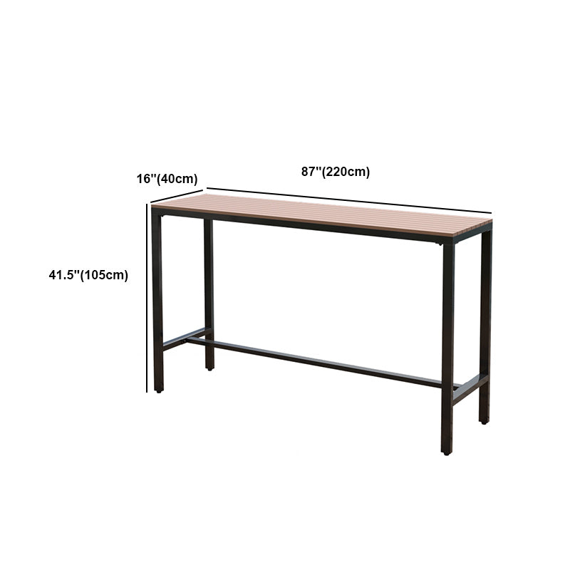 Industrial Faux Wood Pub Table Set 1/5 Pieces Bar Set with Metal Frame