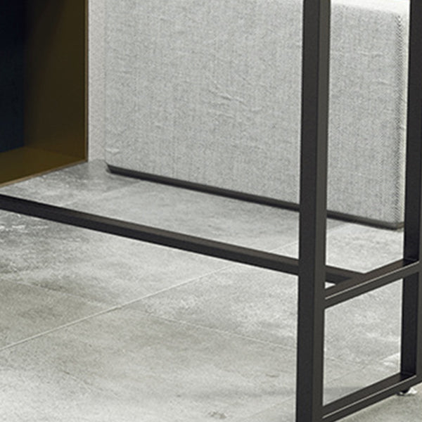 Modern Rectangle Pub Table Set 1/4 Pieces Marble Top Bar Table with Metal Stools