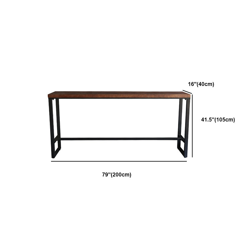 1/6/11 Pieces Pine Wood Top Bar Set with Metal Frame Industrial Rectangle Pub Set