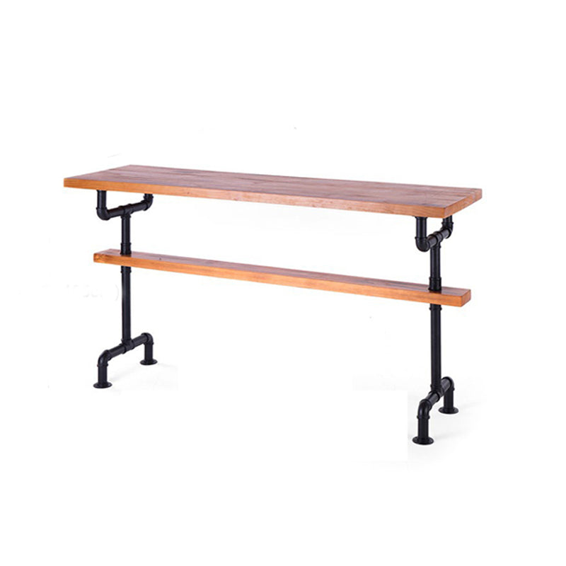 Modern Pub Height Dining Table Iron Solid Wood Pub Table for Living Room