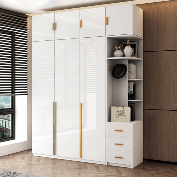 White Colour Wooden Wardrobe Soft Close Door Wardrobe Closet for Bedroom