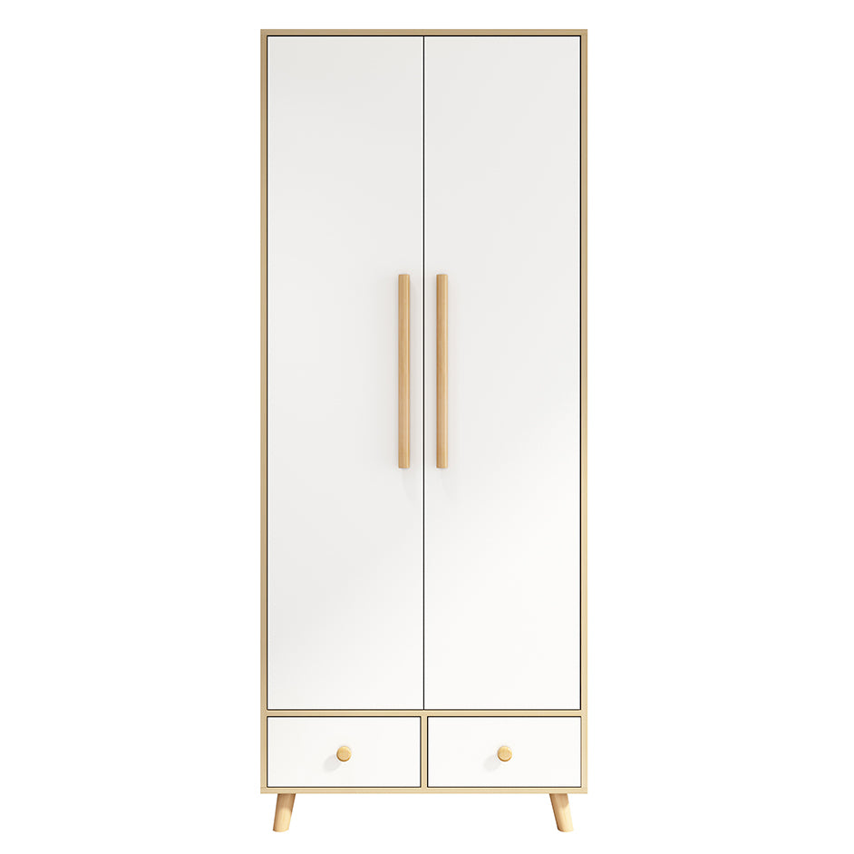 Modern White Wardrobe for Home Engineered Wood Cabinet with Hinged Doors