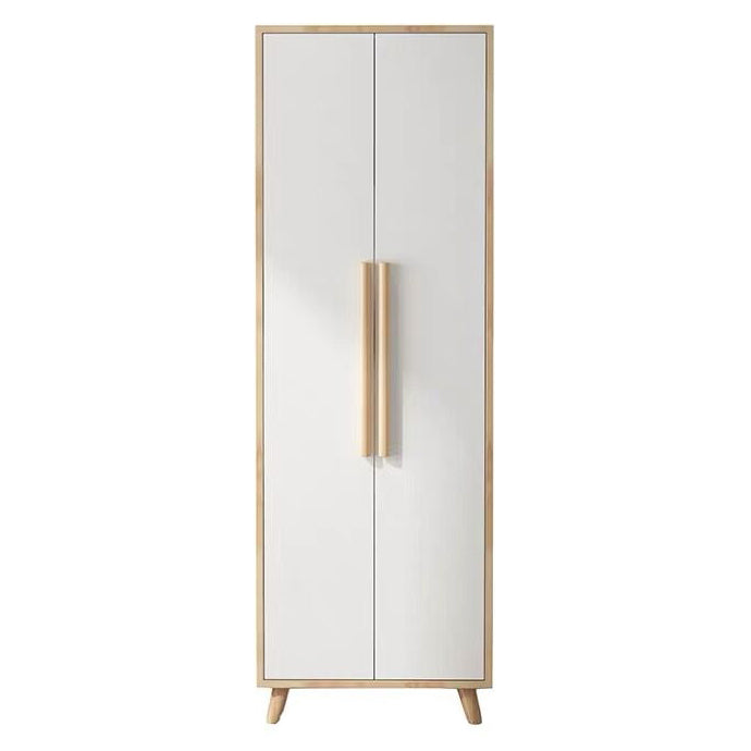 Modern White Wardrobe for Home Engineered Wood Cabinet with Hinged Doors