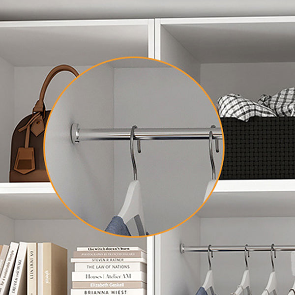 White Wooden Wardrobe Contemporary Style Wardrobe Closet with Drawer