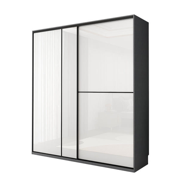 White Colour Wardrobe Contemporary Style Wooden Wardrobe Closet with Drawer