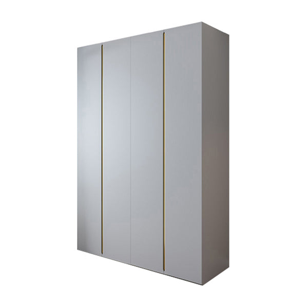 Gray Colour Wooden Wardrobe Contemporary Style Wardrobe Closet with Hinged Door