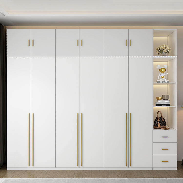 Modern Wooden Wardrobe White Colour Soft Close Drawer Wardrobe Closet for Home