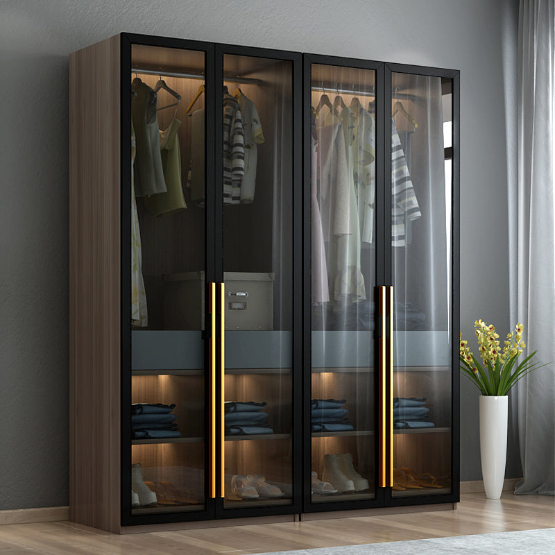 Modern Style Wooden Wardrobe Bedroom Wardrobe Closet with Garment Rod